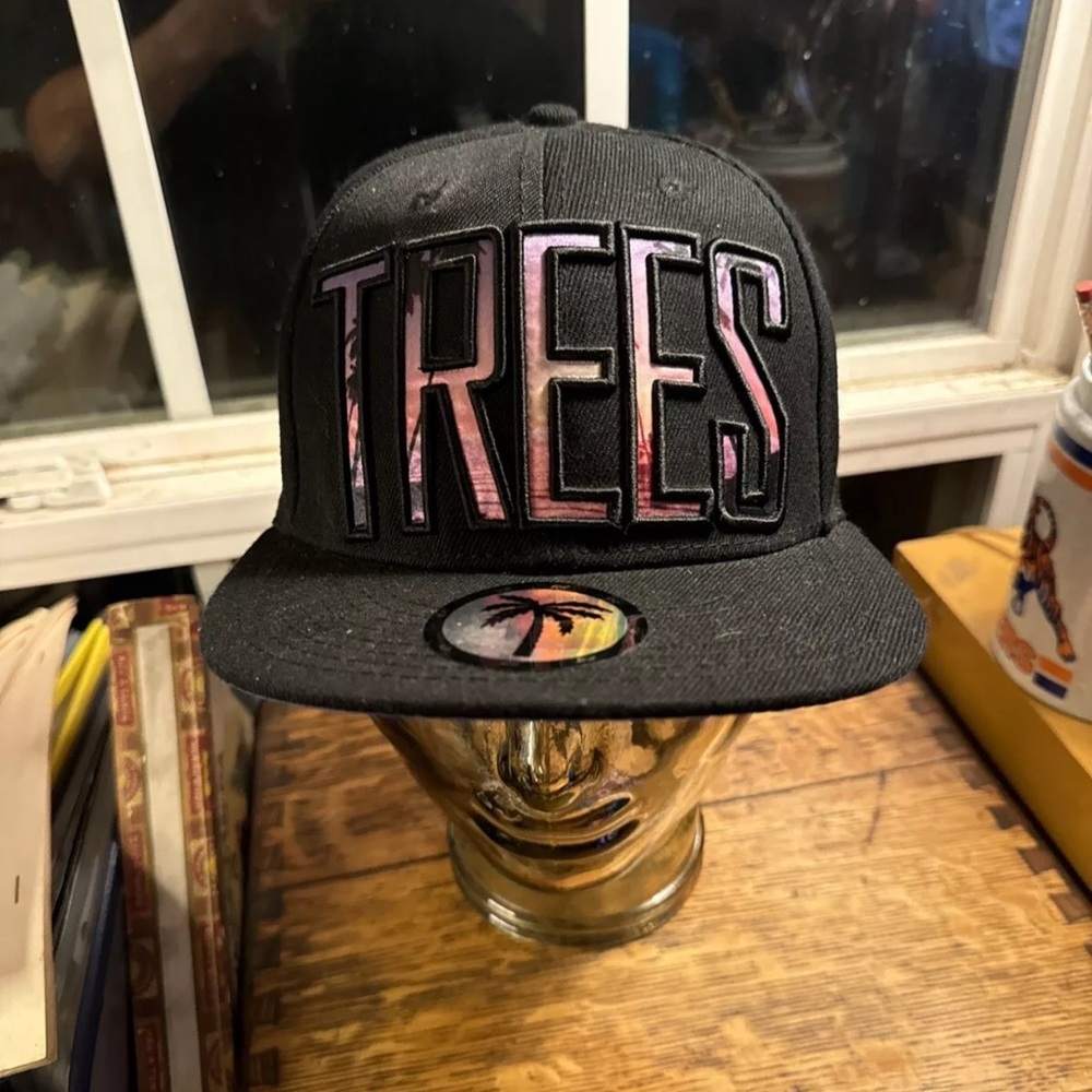 BLVD Supply Vice Palm Tree Flat Bill Adjustable Snapback Balck Hat